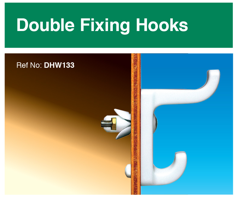 1 x Hollow Door Double Fixing Hook